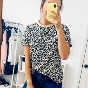 Leopard Print Round Neck T-Shirt